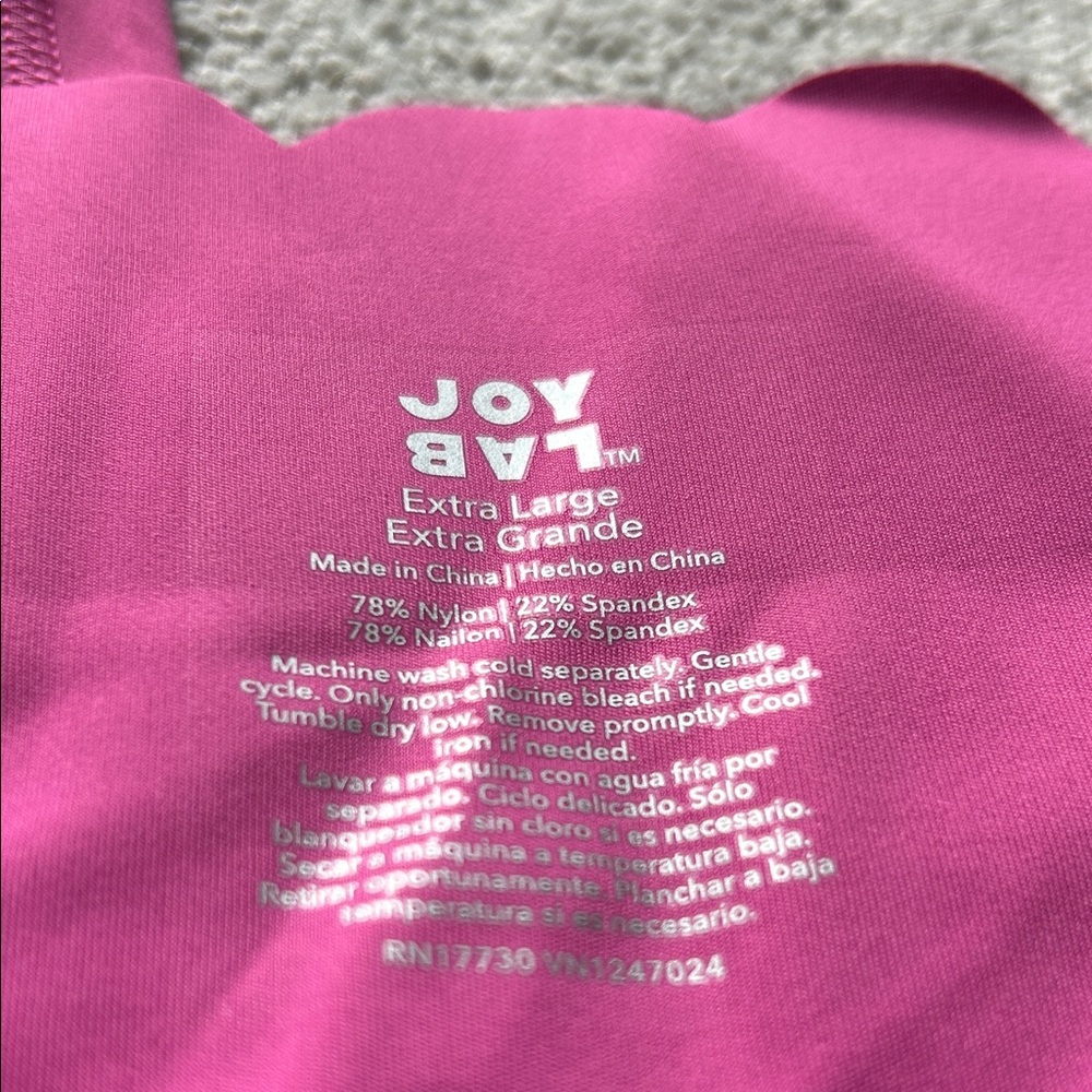 Joy Lab Pink Scalloped High-Waisted Leggings - Picture 2 of 3